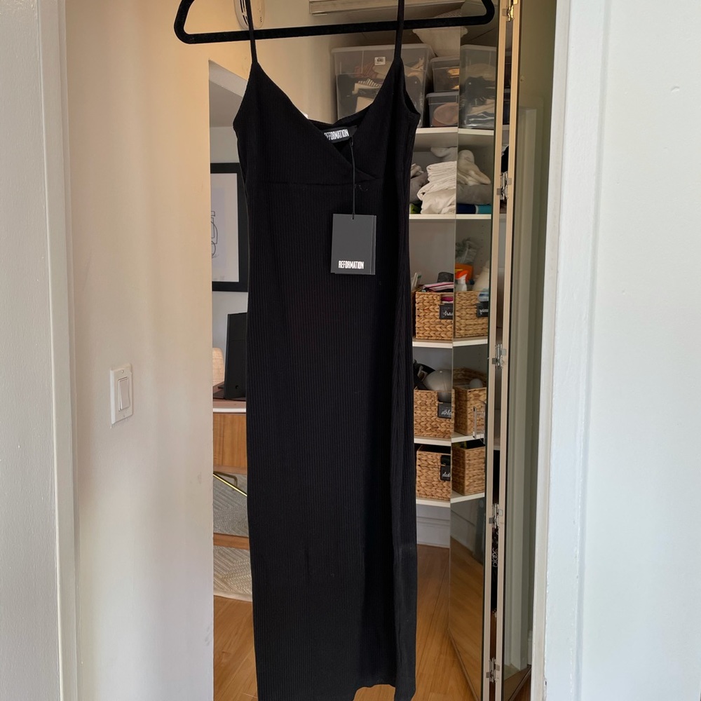 Black cotton Reformation dress